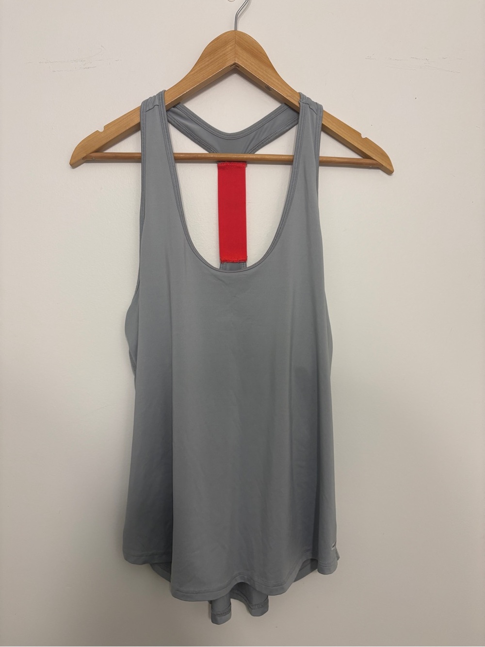 Athletic Works Gray Racerback Tank with Red Back Strap